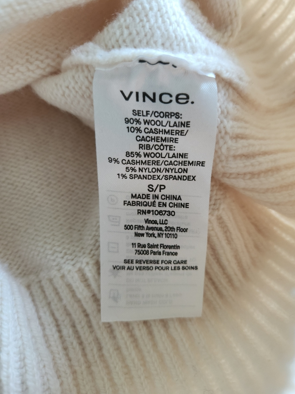 Vince Cream V-Neck Button Cardigan - Picture 7 of 10